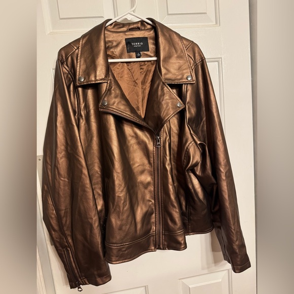 torrid Jackets & Blazers - Torrid Faux Leather Bronze Jacket